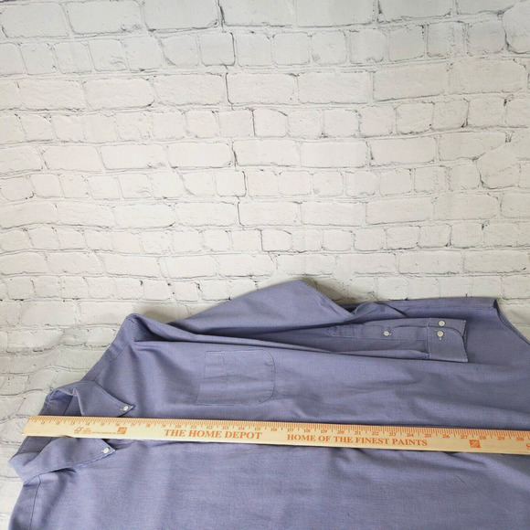 Brooks Brothers Button Up Shirt Mens 17.5 4/5 Long Sleeve Blue Check Cotton - Picture 4 of 13